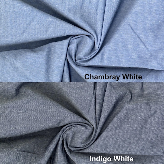 Stretch Cotton Chambray Fabric: Breathable Cotton Spandex Blend - 57/58" Wide