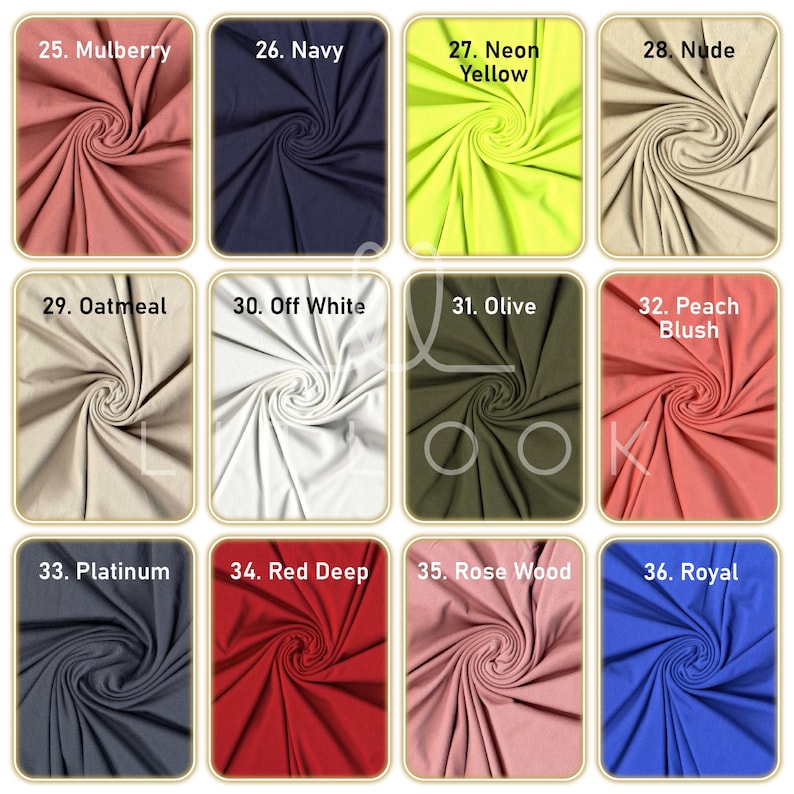 LitLook DTY Double Brushed Knit Fabric by the Yard - 4-Way Stretch Polyester Spandex Fabric for Leggings, Dresses, Yoga Wear, Pajamas & More afbeelding 6