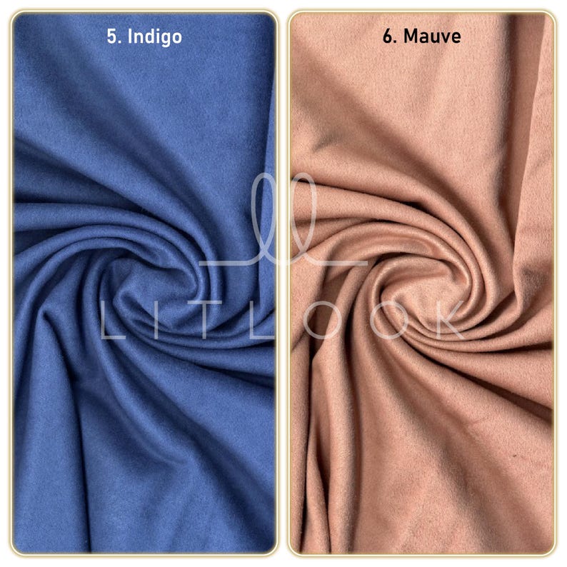 LitLook French Terry Suede Knit Fabric by the Yard - 65" Wide Brushed Suede for Dresses, Coats, Jackets, Hoodies, Loungewear image 6
