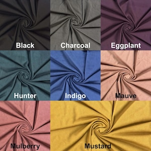 French Terry Suede Faux Knit Fabric by the Yard - Stretch Knit, Brushed Suede Effect, Apparel Fabric, Sewing Fabric, Fall Fashion