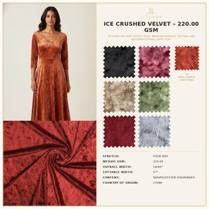 LitLook Crushed Velvet Fabric by the Yard - 58/60" Soft Velvet for Dresses, Costumes & Décor - 26 Colors image 6