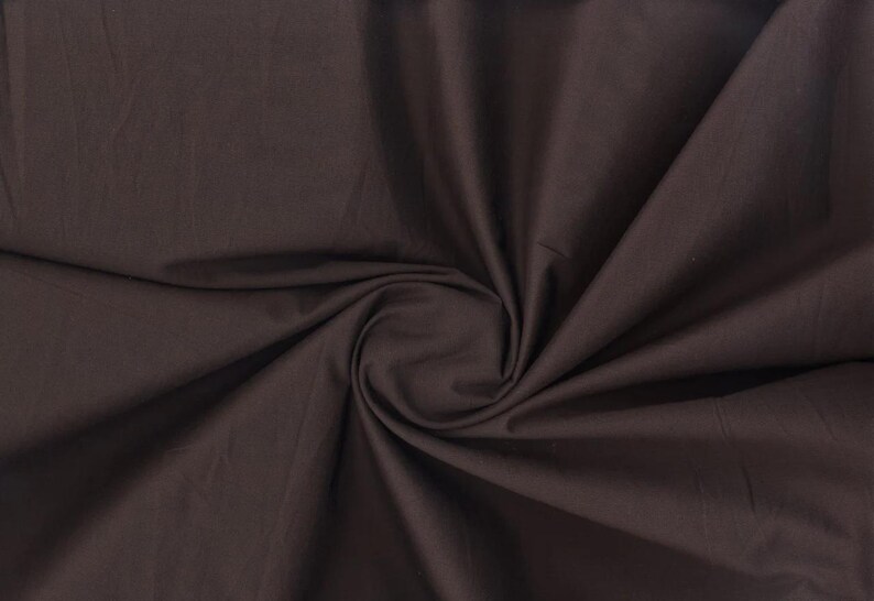 Lightweight cotton lawn with smooth weave, semi-sheer drape, perfect for dresses, quilts, and blouses BROWN DK
