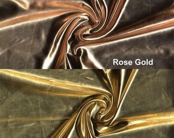 Metallic Gold Lame Knit Fabric: Nylon Spandex Stretch, Cosplay Dance Apparel