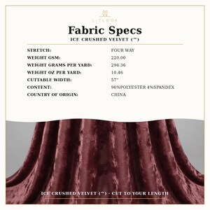 LitLook Crushed Velvet Fabric by the Yard - 58/60" Soft Velvet for Dresses, Costumes & Décor - 26 Colors image 10