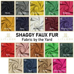 LitLook Eyelash Shaggy Faux Fur Fabric by the Yard - 290GSM Long Pile Fake Fur for Jackets, Costumes, Pillows, Decor and Crafts