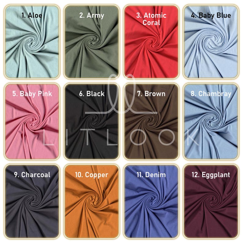 LitLook DTY Double Brushed Knit Fabric by the Yard - 4-Way Stretch Polyester Spandex Fabric for Leggings, Dresses, Yoga Wear, Pajamas & More afbeelding 4