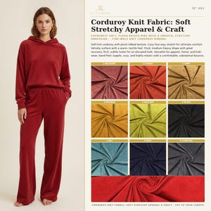 LitLook Creek Corduroy Knit Fabric Soft Stretchy Apparel & Craft Fabric by the Yard