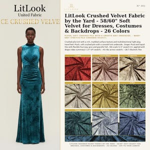 LitLook Crushed Velvet Fabric by the Yard - 58/60" Soft Velvet for Dresses, Costumes & Décor - 26 Colors image 1