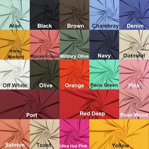 DTY Brushed Rib 8 x 5 Ganges Knit DBP Solid Fabric - Stretch Knit Fabric, Soft Fabric, Sewing Fabric, Apparel Fabric, Polyester Spandex