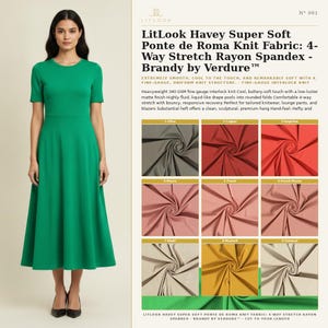 LitLook Havey Super Soft Ponte de Roma Knit Fabric: 4-Way Stretch Rayon Spandex - Brandy by Verdure™ image 1