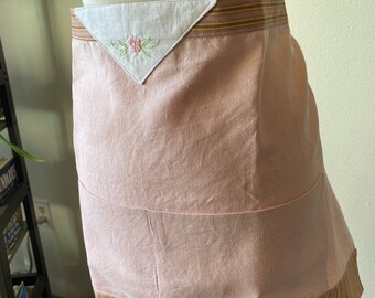 Pink Linen Half-Apron Gift