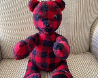 Price Reduced 50% Huggable Teddy Bear Flannel Handcrafted