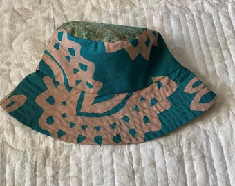 Green Cotton Bucket Hat Adult Hat Teen Hat