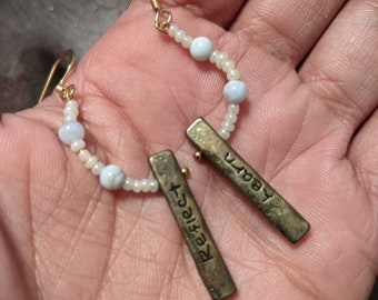 Earrings, Blue Lace Agate, Dangles, statement jewelry, gift