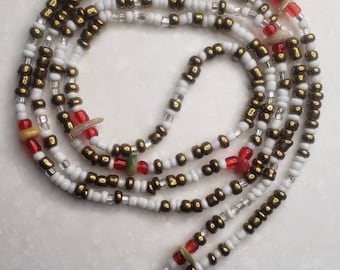 Perles à la taille, chaîne de ventre, bijoux de corps, perles, collier, perles de pierres précieuses, collier, agate, fabriqué au Ghana, fait main