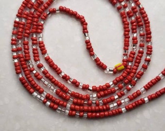 Waist beads, belly chain, body jewelry, beads, necklace, layered choker, beaded necklace, anklet, African jewelry, made in Ghana, handmade