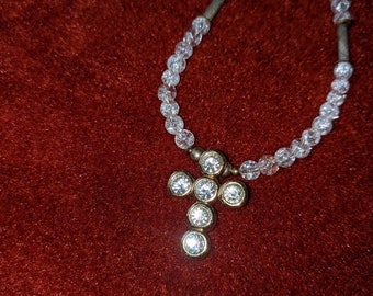 Necklace, clear Quartz, Magnetic Jewelry, electromagnetic field, gold plated, healing jewelry, gift