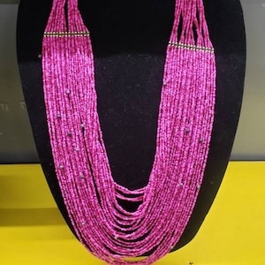 Beaded Necklace, Lava Beads, Statement Necklace, African jewelry
