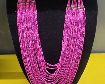 Beaded Necklace, Lava Beads, Statement Necklace, African jewelry