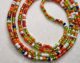 Waist beads, belly chain, body jewelry, beads, necklace, layered choker, beaded necklace, anklet, African jewelry, made in Ghana, handmade