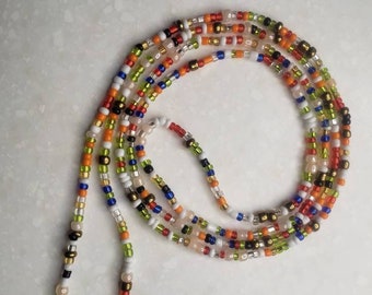 Waist beads, belly chain, body jewelry, beads, necklace, layered choker, beaded necklace, anklet, African jewelry, made in Ghana, handmade