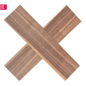 Black walnut wood veneer sheets, 56x13cm, 2 sheets, grade A [CS6BWN2X2] / wood veneer leaf / wood veneer sample / marquetry veneer