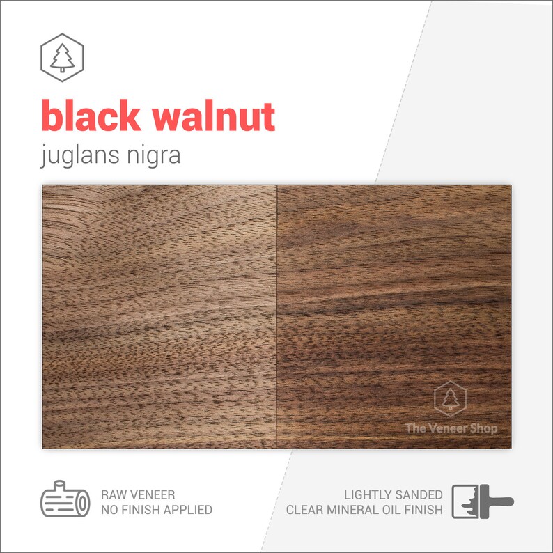 CS3BWN1X2 grade A Black walnut wood veneer sheets 2 sheets 30x19cm wood