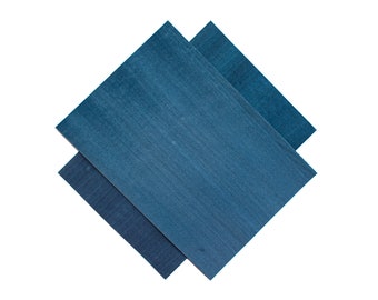 Blue poplar (dyed) wood veneer sheets, 30x19cm, 2 sheets, grade AA [DN3BLU1X2] / wood veneer leaf / wood veneer sample / marquetry veneer