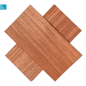 Sapele mahogany wood veneer sheets, 30x15cm, 2 sheets, grade AA [CS5SAP1X2] / wood veneer leaf / wood veneer sample / marquetry veneer