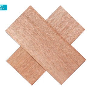 Feuilles de placage en bois de meranti rouge clair, 30x12cm, 2 feuilles, grade AA [CN2MER1X2] / feuille de placage de bois / échantillon de placage de bois / placage de marqueterie