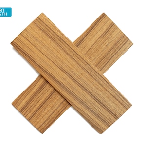 Burmese teak wood veneer sheets, 30x9cm, 2 sheets, grade A [CN1TEA1X2] / wood veneer leaf / wood veneer sample / marquetry veneer
