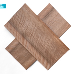 French walnut wood veneer sheets, 30x14cm, 2 sheets, grade A [CS6FWN2X2] / wood veneer leaf / wood veneer sample / marquetry veneer