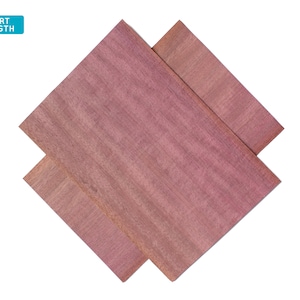 Purpleheart wood veneer sheets, 30x20cm, 2 sheets, grade A [CN3PUR3X2] / wood veneer leaf / wood veneer sample / marquetry veneer