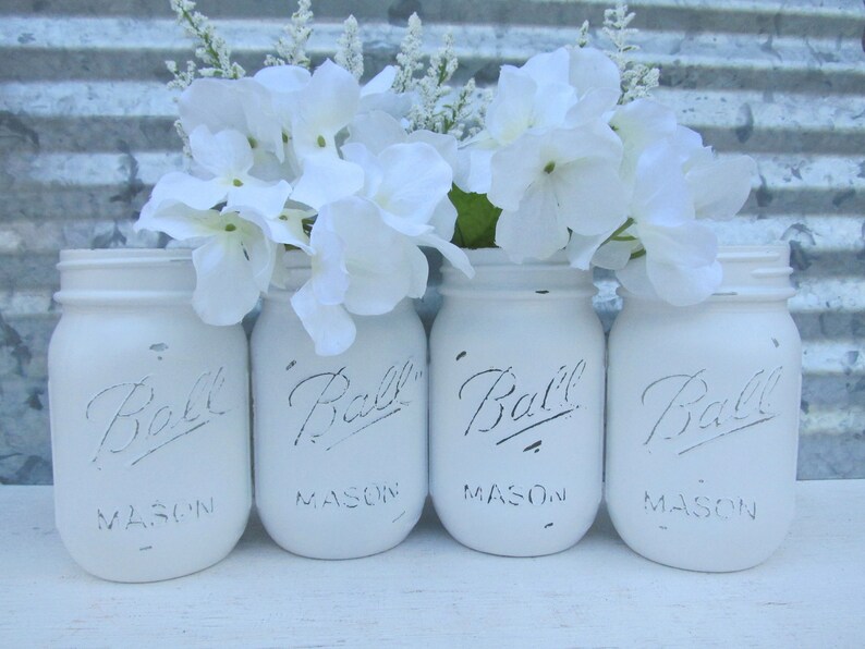 Painted Ball Mason Jars Flower Vases Etsy