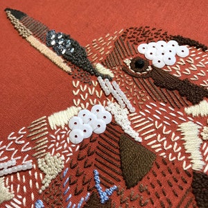 Embroidery Kit Kookaburra DIY Embroidery art, Bird Art, hand embroidery, diy craft image 2