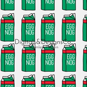 Seamless Christmas Digital Pattern | Seamless repeat pattern | Christmas egg nog Design | Festive Red and Green cartoon | instant download