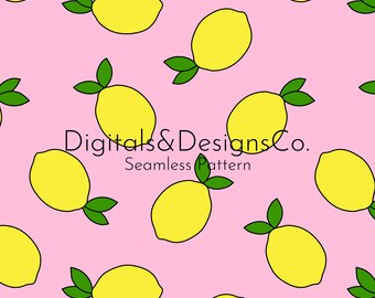 Patrón digital sin costuras, linda y simple impresión de limón, árbol de limón, diseño de limón de dibujos animados, patrón digital continuo, impresión de limón de dibujos animados PNG