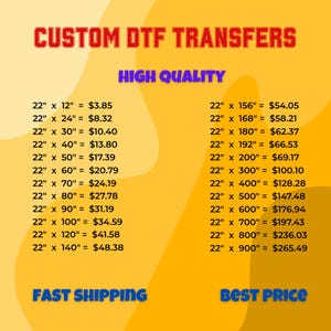 DTF Full Color Transfers, Dtf Gang Sheet, Custom Heat Transfer, DTF Transfers Ready for Press, DTF Prints, Image Transfers, Custom Transfer