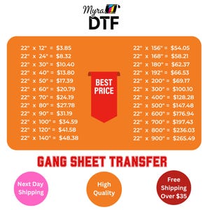 DTF Gang Sheet, Custom DTF Transfers, Gang Sheet Dtf , Bulk DTF Sheets, Ready To Press, Direct to Film Transfer, Personalized Heat Print