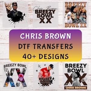 Breezy Bowl DTF Transfer, Chris Brown Stadium Tour Ready to Press, Breezy Bowl XX Tour, Chris Brown Signature Iron-On Decal for Shirt