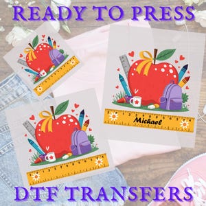 Back To School Custom Name DTF Transfer, First Day Of School Heat Press, Custom Teacher Ready To Press, Custom Name DTF Print, Cold Peel Dtf