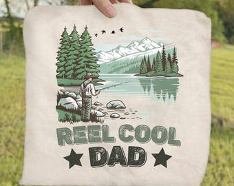 Reel Cool Dad DTF Transfer, Fishing Dad Ready To Press, Funny FatherHood DTF Print, Fishing Dad Birthday Gift Dtf, Fathers Day Gift Iron On