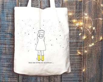 Tote Bag "Dans mes bottes en caoutchouc" - Coton bio / Organic Cotton Tote Bag