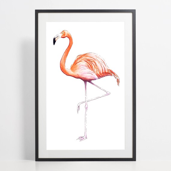 Peinture A Laquarelle Flamant Rose Imprimer Art Flamingo Etsy Canada
