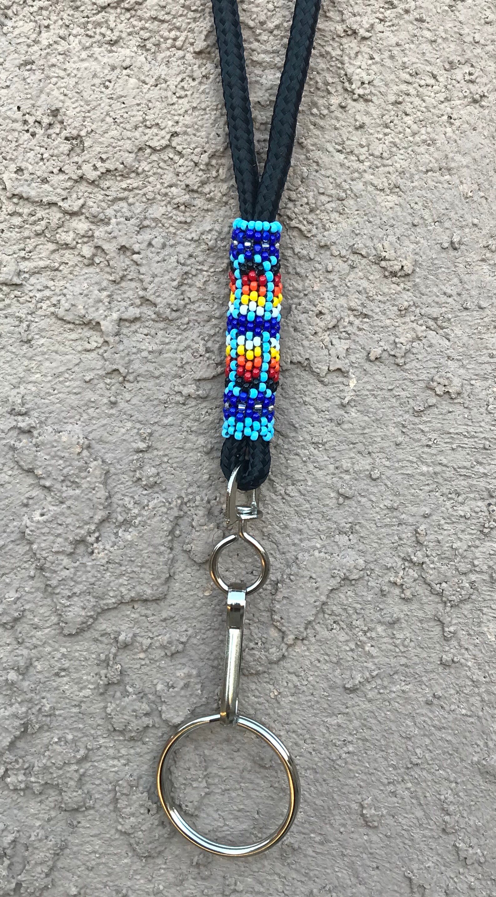 Native American Beaded Lanyard Beaded I.D. Badge Holder Beaded Etsy