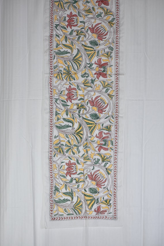 Nakshi Kantha Scarf, Cotton Handcrafted Indian St… - image 6