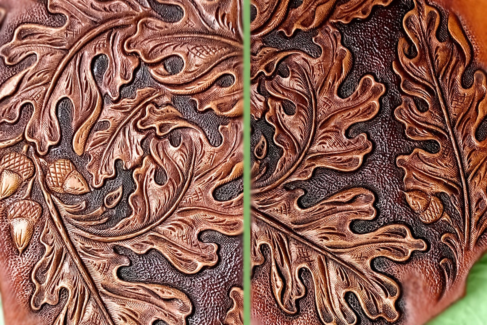 Tooled 1911 Holster leather thumb break Oak Leaves Acorns Etsy