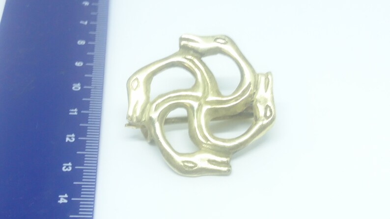 Swastika Brooch Serpent Brooch Handmade Brass Gift Viking Jewelry Historical Pin Snake Brooch Classic Ancient Style Snake Brooch