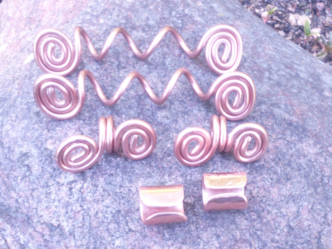 Copper Hair Beads SET OF SIX Copper Hair Accessories Dread Etsy