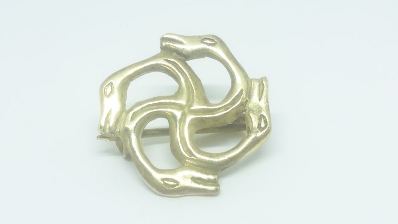 Swastika Brooch Serpent Brooch Handmade Brass Gift Viking Jewelry Historical Pin Snake Brooch Classic Ancient Style Snake Brooch